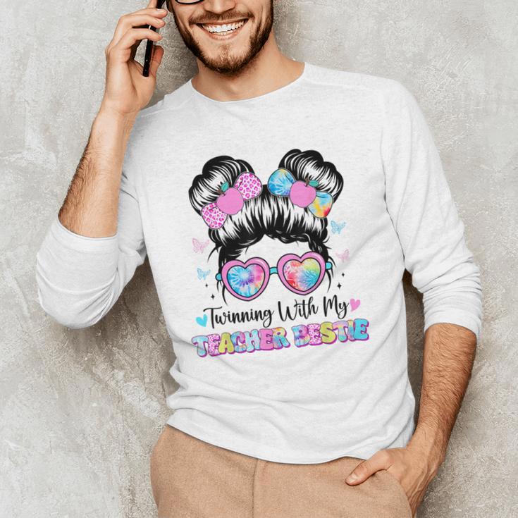 Twinning With My Teacher Bestie Twin Day Friends Teacher Men's Long Sleeve T-Shirt, novelty gifts, funny gifts Twinning With My Teacher Bestie Twin Day Friends Teacher Men's Long Sleeve T-Shirt, novelty gifts, funny gifts