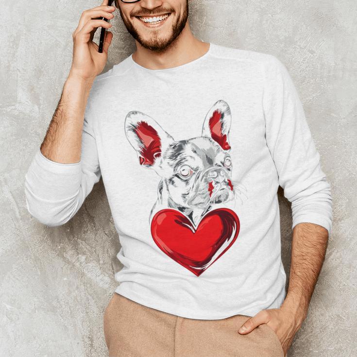 Valentine's Day Boston Terrier Dog Vector Men's Long Sleeve T-Shirt, novelty gifts, funny gifts