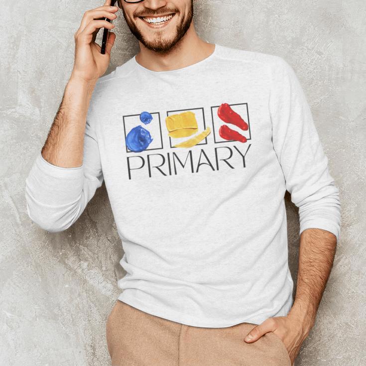 Women Art Teacher Back To School Artist Primary Color Theory Men's Long Sleeve T-Shirt, novelty gifts, funny gifts