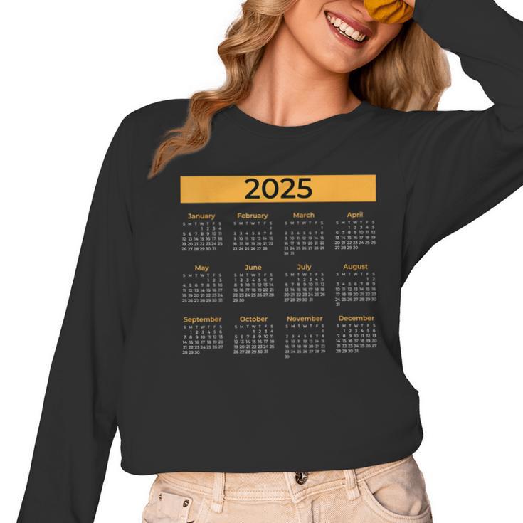 2025 Calendar For Planners Teachers Offices Months Women Long Sleeve T-Shirt