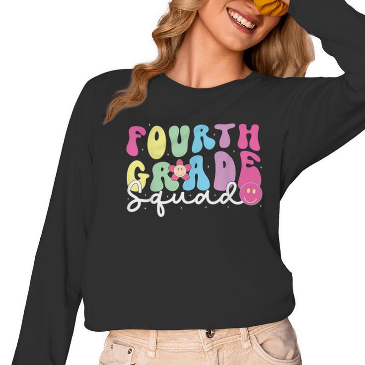 4th Grade Squad Fourth Teacher Student Team Back To School Women Long Sleeve T-Shirt