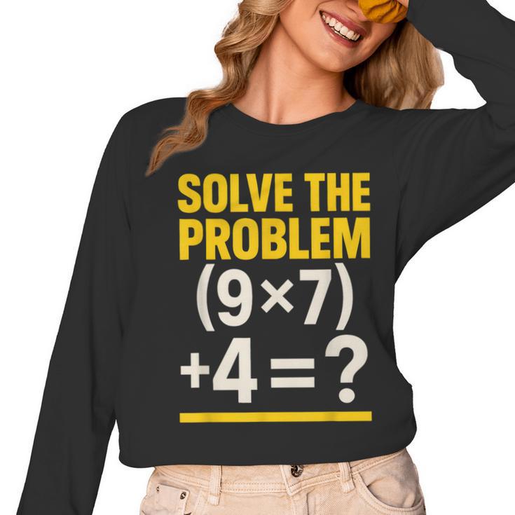 67 Meme Math Teacher School 6-7 Brain Rot Six Seven Women Long Sleeve T-Shirt