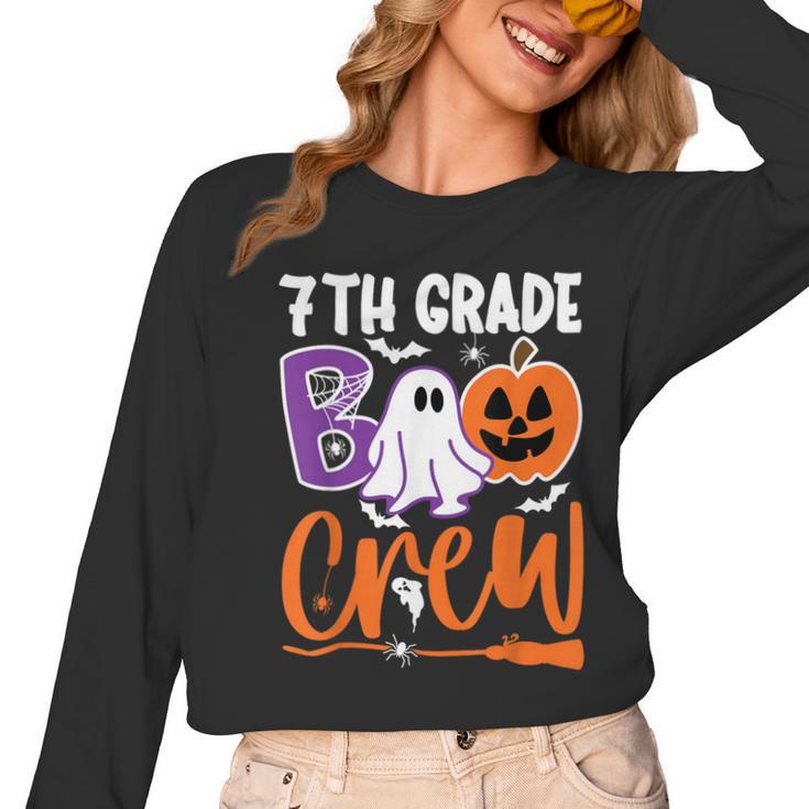 7th Grade Boo Crew Teacher Student Halloween Costume Women Long Sleeve T-Shirt