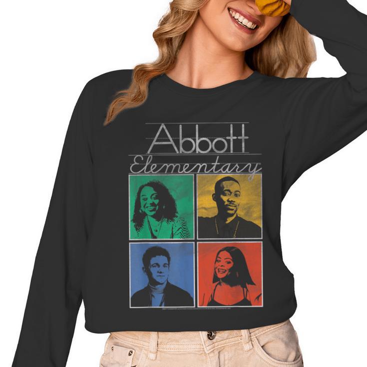 Abbott Elementary Colorful Pop Art Teachers TV Show Women Long Sleeve T-Shirt