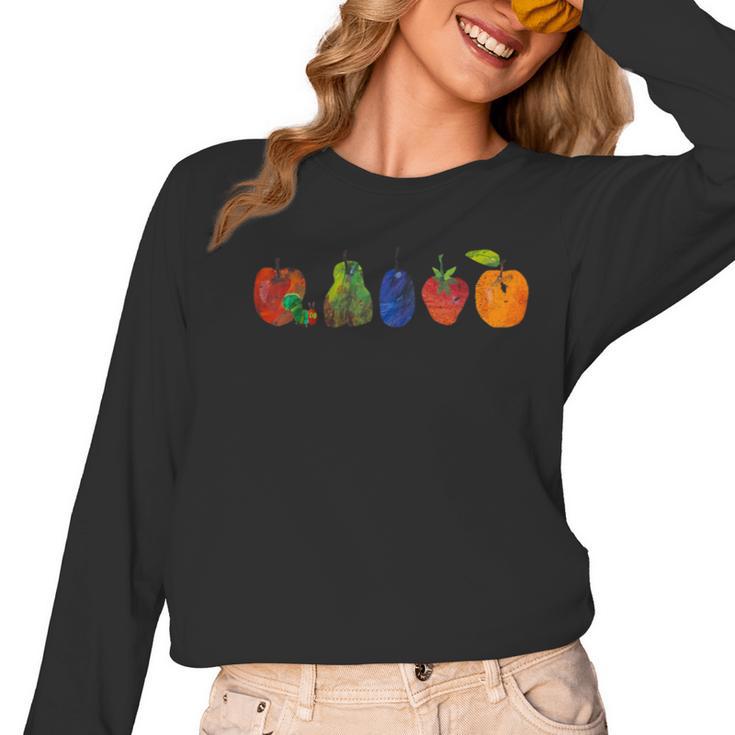 Back To School Cute Hungry Lover Fruits Teacher Women Long Sleeve T-Shirt