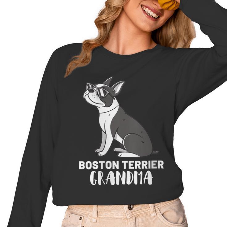 Boston Terrier Dog Owner Grandma Women Long Sleeve T-Shirt