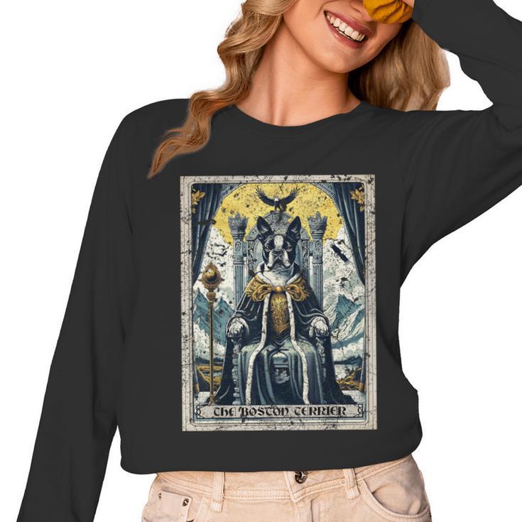 Boston Terrier Tarot Card Dog Women Long Sleeve T-Shirt