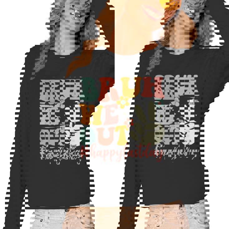 Bruh We Out Teacher Retro Last Day Of School Boys Girls Kids Women Long Sleeve T-Shirt, trending gift