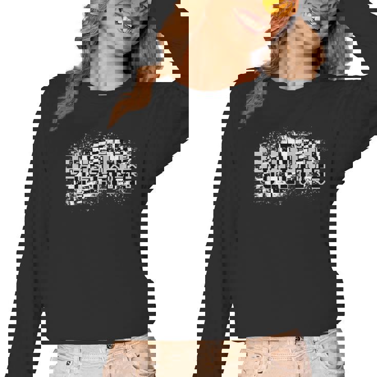 Bulldogs School Spirit Bulldog Pride Checkered Teacher Women Long Sleeve T-Shirt