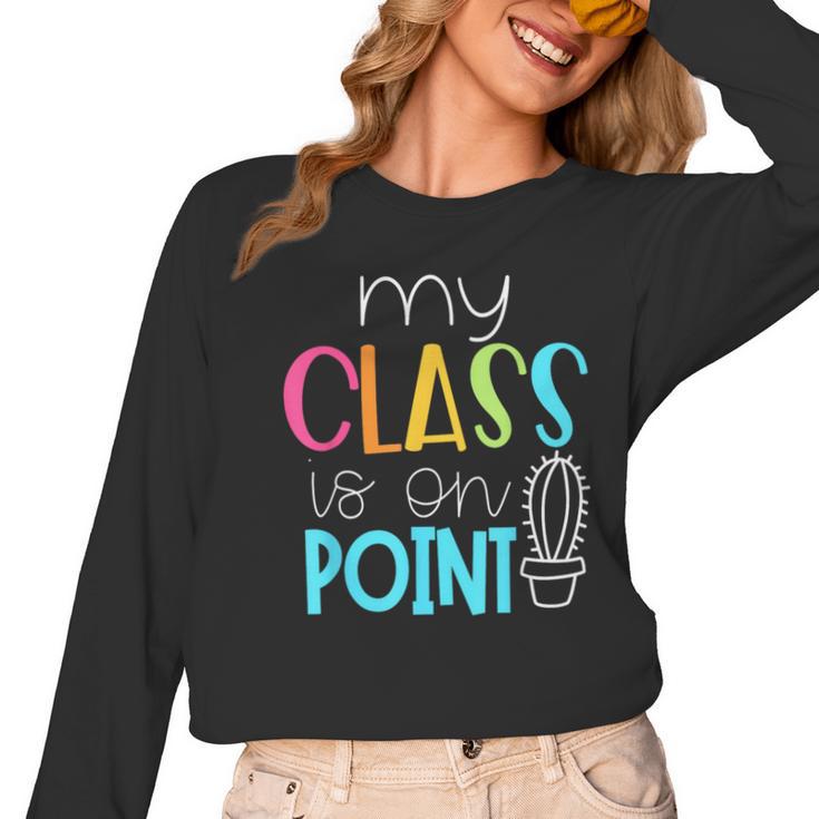 Cactus Teacher Shirt Cute Teacher Shirt Women Long Sleeve T-Shirt