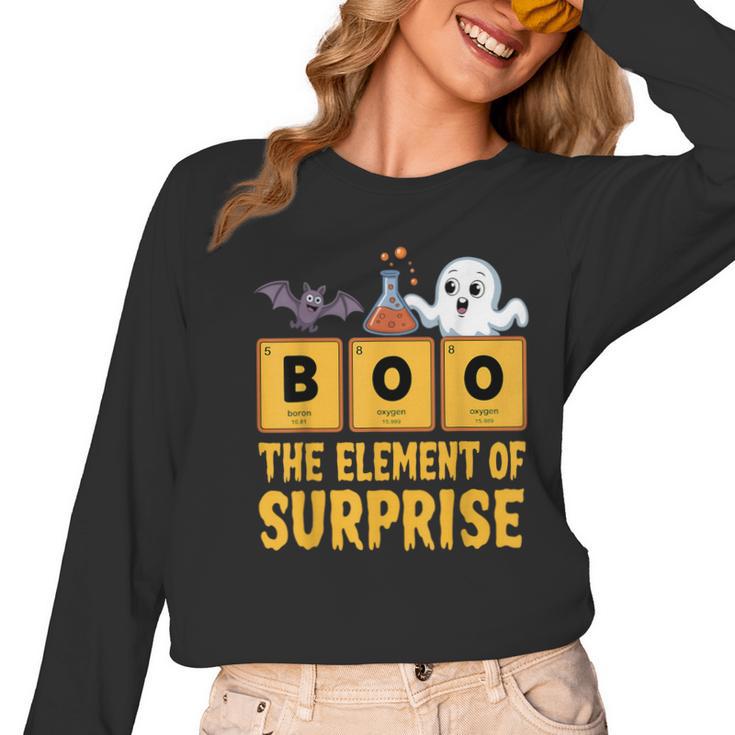 Chemistry Boo The Element Of Surprise Science Teacher Women Long Sleeve T-Shirt