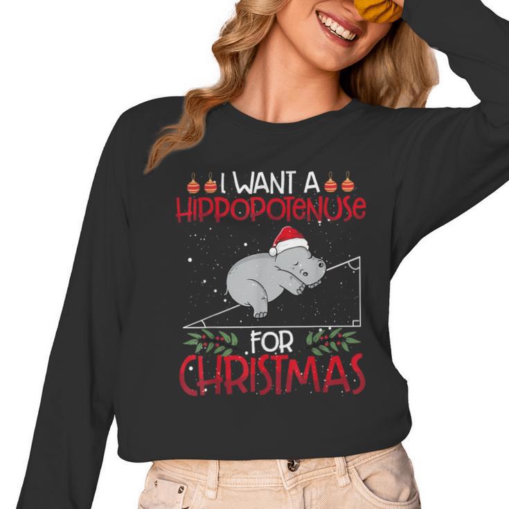 Christmas Math Teacher Hypotenuse Math Hippotenuse Men Women Women Long Sleeve T-Shirt