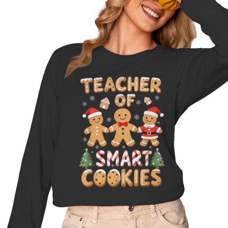 Christmas Teacher Of Smart Cookies Gingerbread Man Teaching Women Long Sleeve T-Shirt, trending gift Christmas Teacher Of Smart Cookies Gingerbread Man Teaching Women Long Sleeve T-Shirt, trending gift