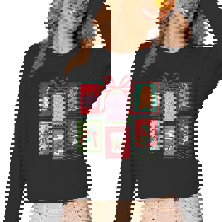 Christmas Teacher Stamps Women Long Sleeve T-Shirt