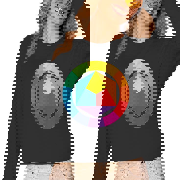 Color Wheel Palette Shirt Artist Painter Art Teacher Tshirt Women Long Sleeve T-Shirt