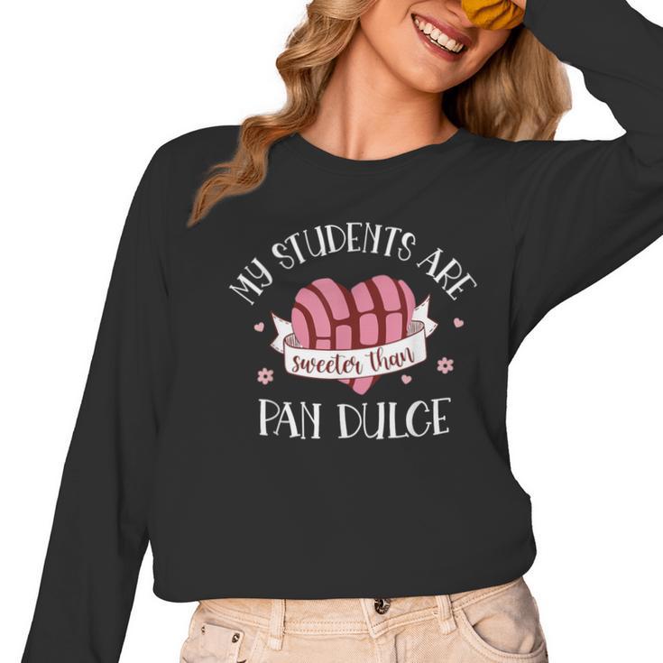 Cute Spanish Teacher Dual Language Bilingual Teacher Men Women Women Long Sleeve T-Shirt