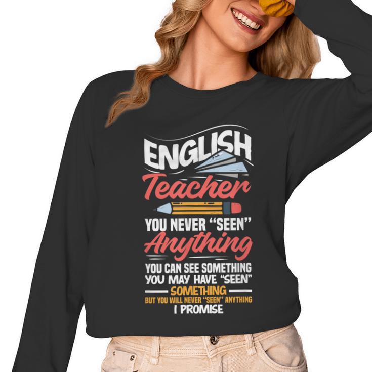 English Teacher Women Long Sleeve T-Shirt, English Teacher Gifts, trending gift