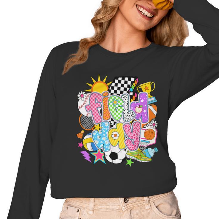 Field Day Fun Day Let The Games Begin Field Trip Teacher Kid Women Long Sleeve T-Shirt