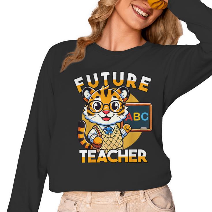 Future Teacher Graphic For Boys Inspiring Young Minds Women Long Sleeve T-Shirt