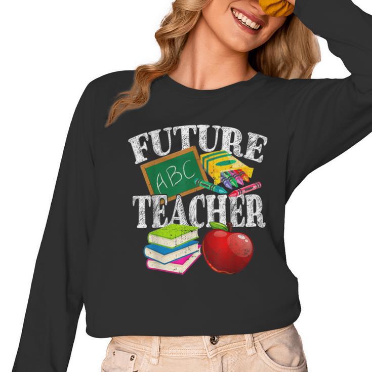 Future Teacher With Canyon And Book Teacher Men Women Girls Kids Women Long Sleeve T-Shirt