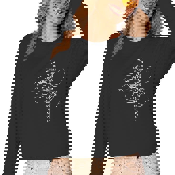 Halloween Ballet Mummy Ballerina Spooky Dance Teacher Women Women Long Sleeve T-Shirt