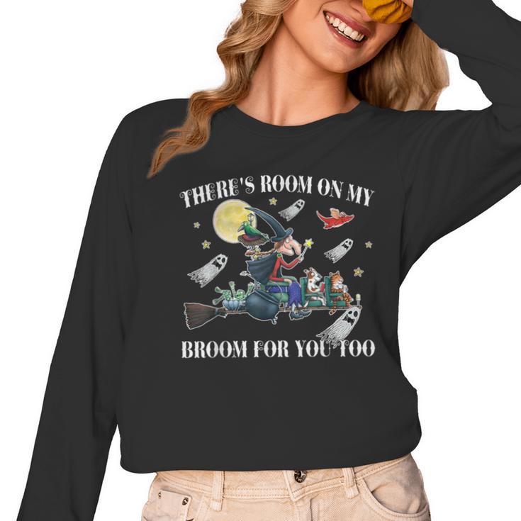 Halloween There's Room On My Broom For You Too Teacher Women Long Sleeve T-Shirt