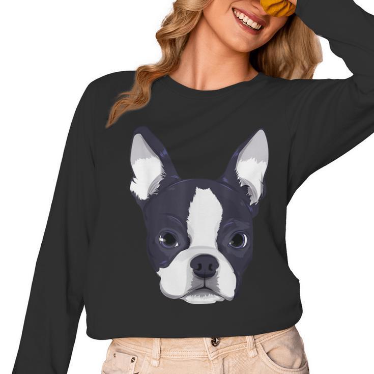 Kids Boston Terrier Dog For Women And Girls Women Long Sleeve T-Shirt