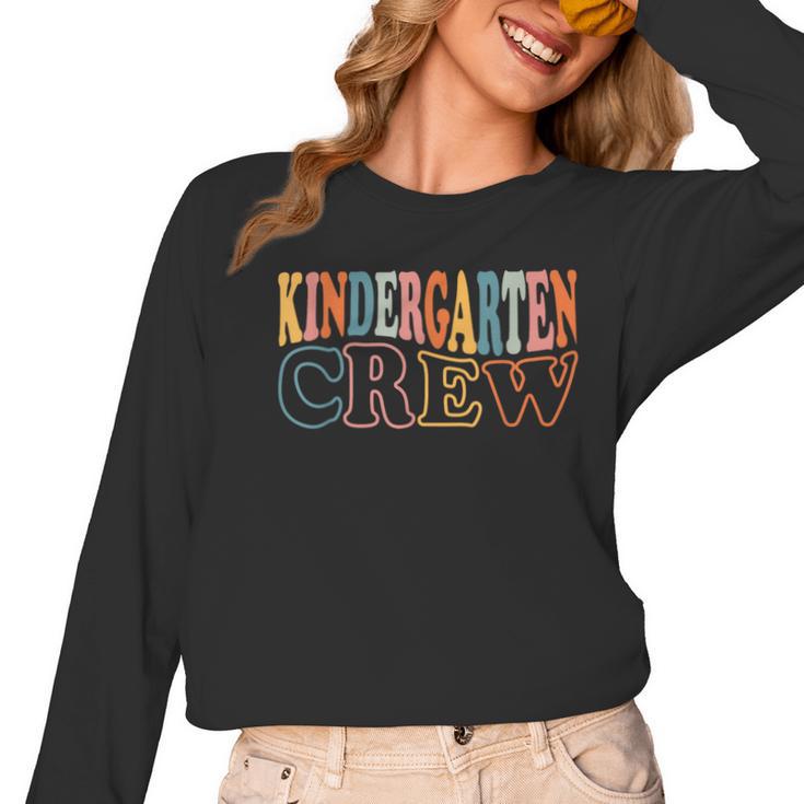 Kinder Crew Kindergarten Teacher First 1st Day Of School Women Long Sleeve T-Shirt, trending gift Kinder Crew Kindergarten Teacher First 1st Day Of School Women Long Sleeve T-Shirt, trending gift