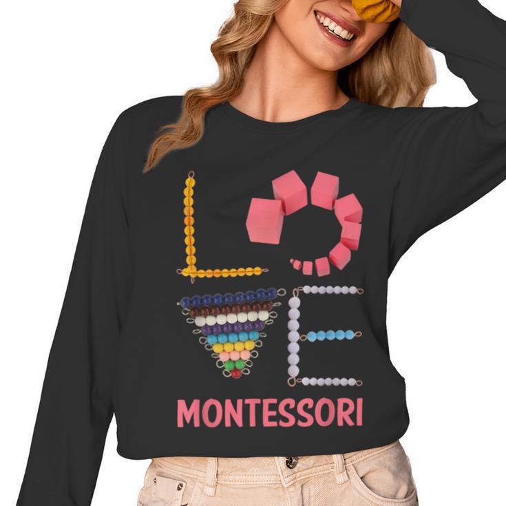 Love Montessori Education Math Teacher Women Long Sleeve T-Shirt