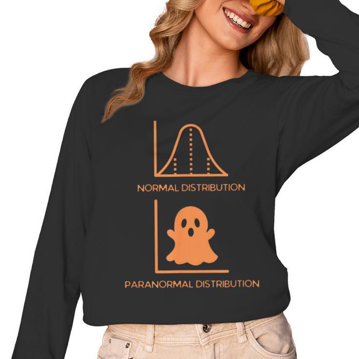Math Statistics Normal Paranormal Distribution Teacher Women Long Sleeve T-Shirt