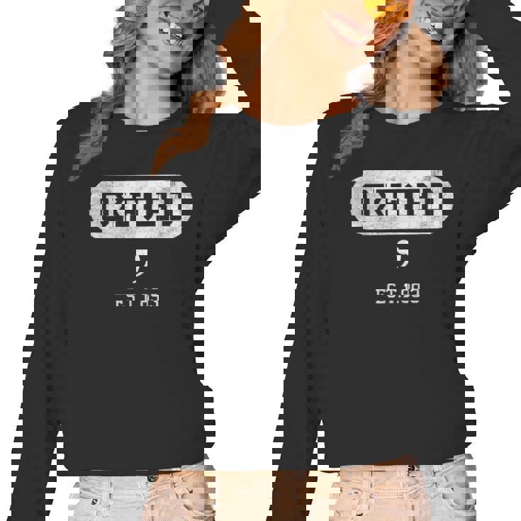 Oxford Comma English Teacher Shirt T-Shirt Women Long Sleeve T-Shirt