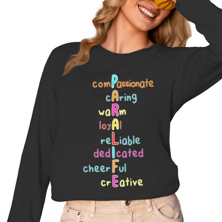 Paraprofessional Teacher Para Sped Ed Parapro Women Long Sleeve T-Shirt