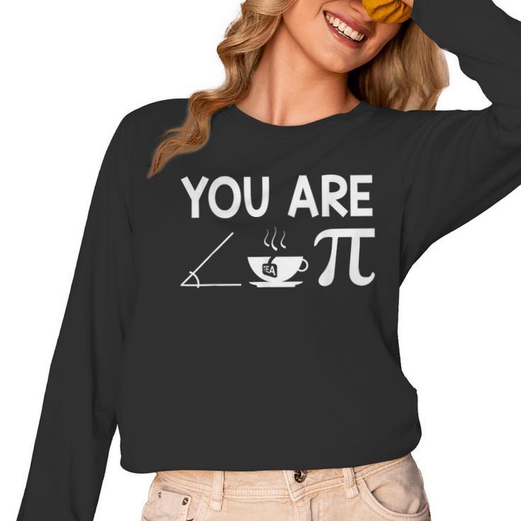 Pi Day Shirt Women Teacher 2022 Math Cutie Pie Acute Tea Pie Women Long Sleeve T-Shirt