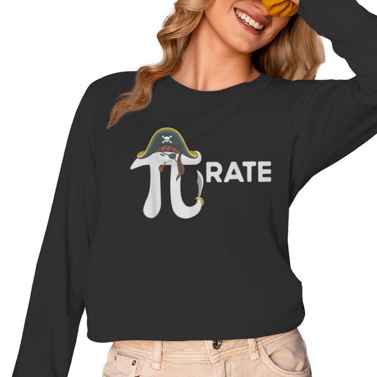 Pirate Pi Math Pie Halloween Costume Teacher Men Women Women Long Sleeve T-Shirt