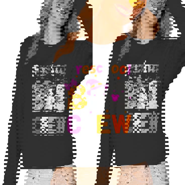 Preschool Boo Crew Preschool Halloween Teacher Kids Women Long Sleeve T-Shirt