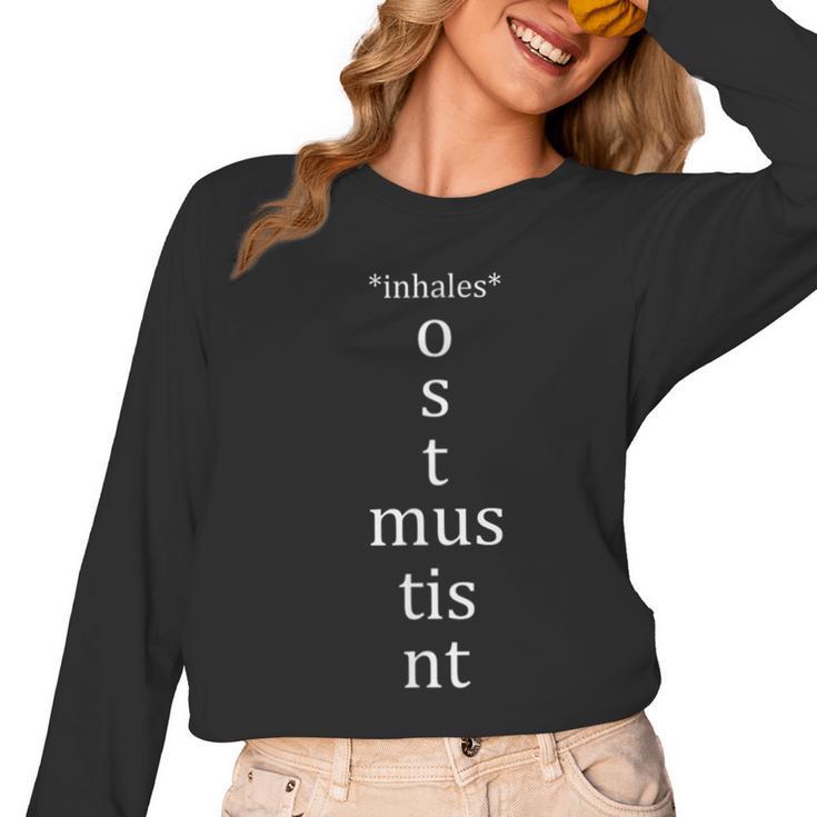Present Active Conjugation Latin Teacher Latin Language Women Long Sleeve T-Shirt