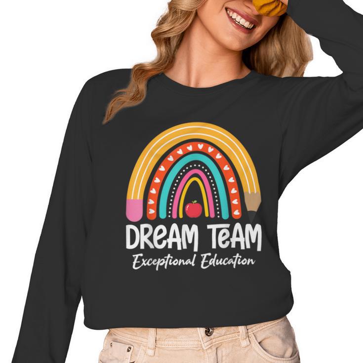 Rainbow Pencil Dream Exceptional Education Team SPED Teacher Women Long Sleeve T-Shirt