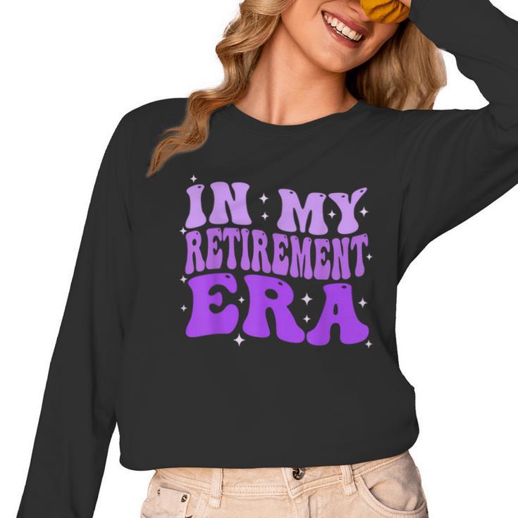 In My Retirement Era Groovy Retired Teacher 2025 Women Women Long Sleeve T-Shirt