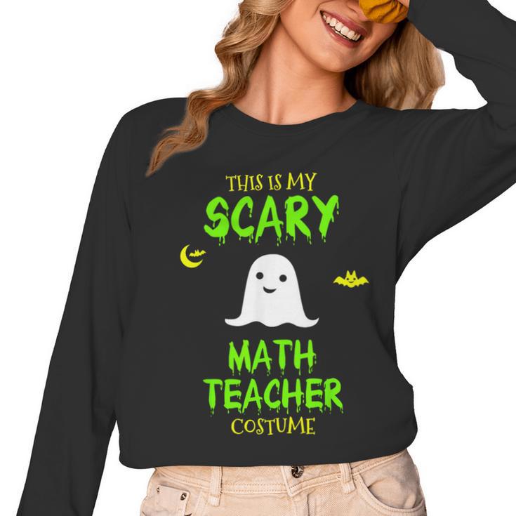 Scary Math Teacher Costume Halloween Lazy Easy Christmas Women Long Sleeve T-Shirt