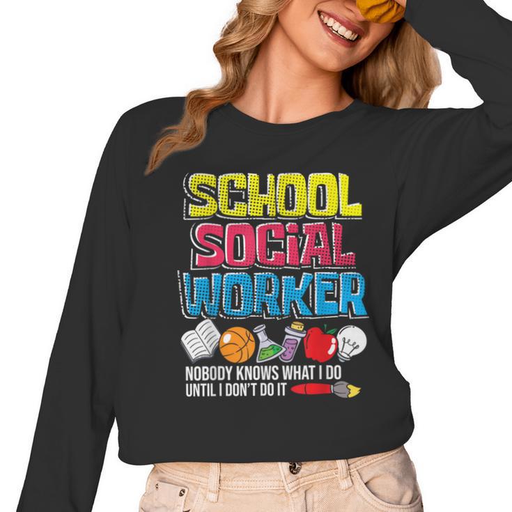School Social Worker Teacher Caseworker Public Servant LSW Women Long Sleeve T-Shirt