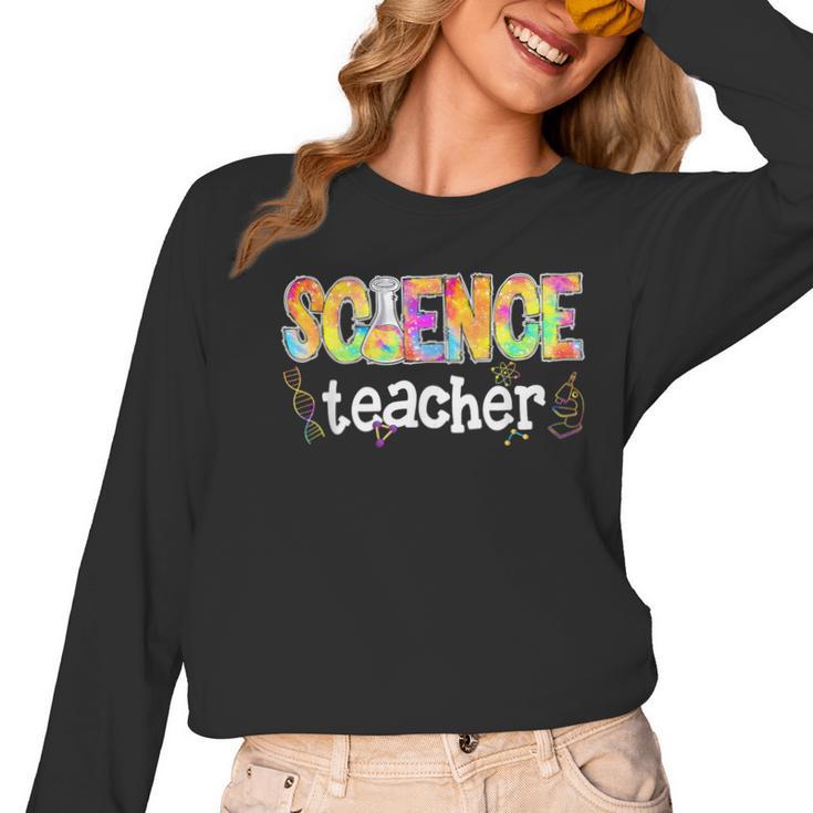 Science Teacher Tie Dye Science Teaching Back To School Women Long Sleeve T-Shirt