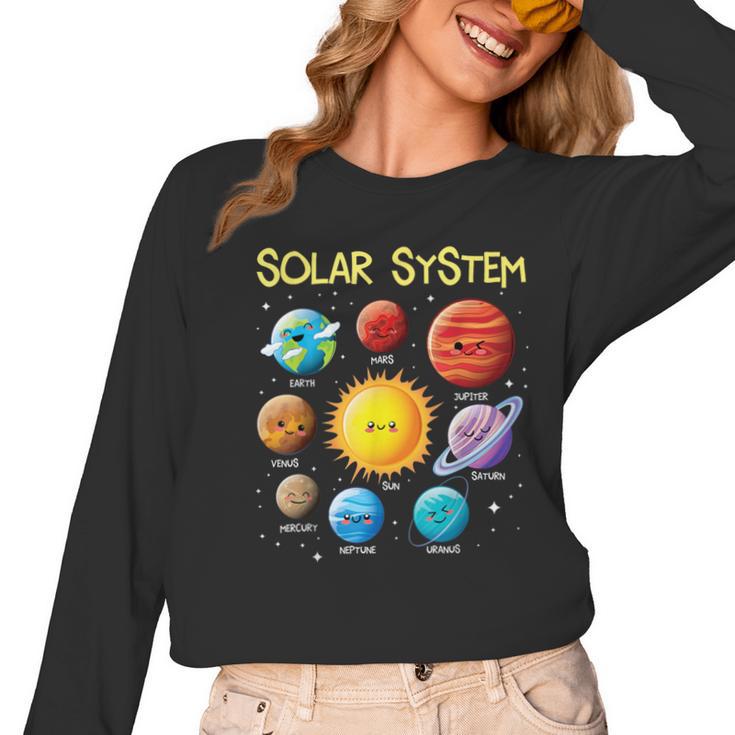 Solar System Cute Face Planets Space Science Teacher School Women Long Sleeve T-Shirt, Science Teacher Gifts, trending gift Solar System Cute Face Planets Space Science Teacher School Women Long Sleeve T-Shirt, Science Teacher Gifts, trending gift