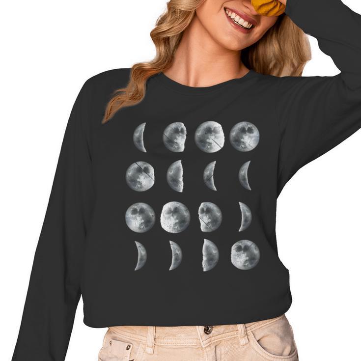 Space Science Student Teacher Leonard Moon Phases Men Women Kids Women Long Sleeve T-Shirt
