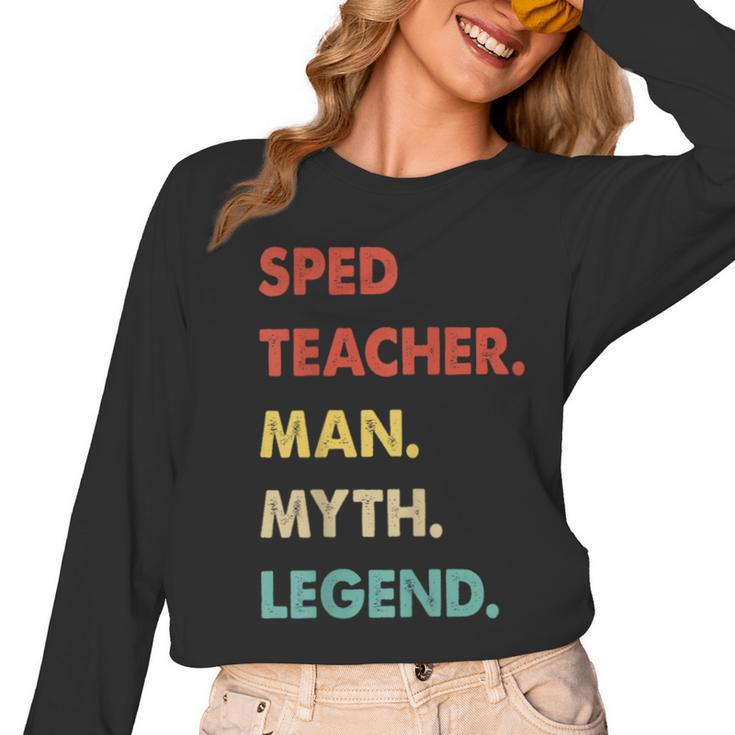 Sped Teacher Man Myth Legend Women Long Sleeve T-Shirt
