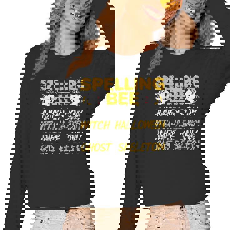 Spelling Bee Costume For a Halloween Teacher Pun Women Women Long Sleeve T-Shirt