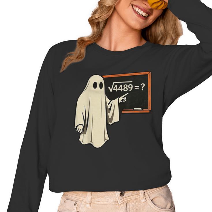 Square Root 67 Ghost Math Teacher 4489 Meme Halloween Women Long Sleeve T-Shirt