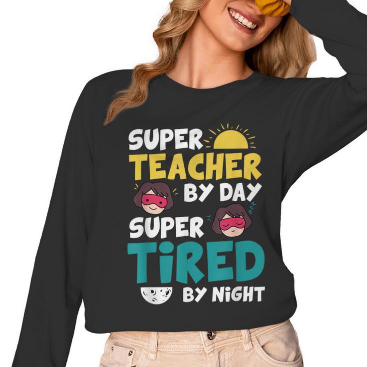 Super Hero Teacher Superheroes Women Long Sleeve T-Shirt