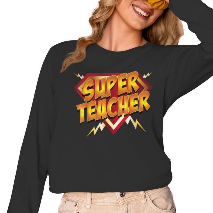 Super Teacher Superhero Back To School Teacher's Women Long Sleeve T-Shirt, Super Teacher Gifts, trending gift Super Teacher Superhero Back To School Teacher's Women Long Sleeve T-Shirt, Super Teacher Gifts, trending gift