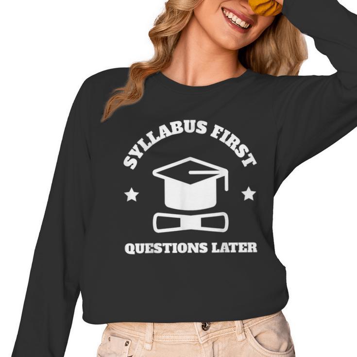 SYLLABUS PROFESSOR TEACHER Women Long Sleeve T-Shirt