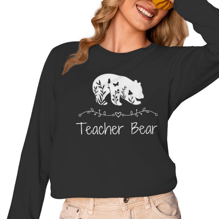 Teacher Bear For Educators Teacher Appreciation Women Long Sleeve T-Shirt